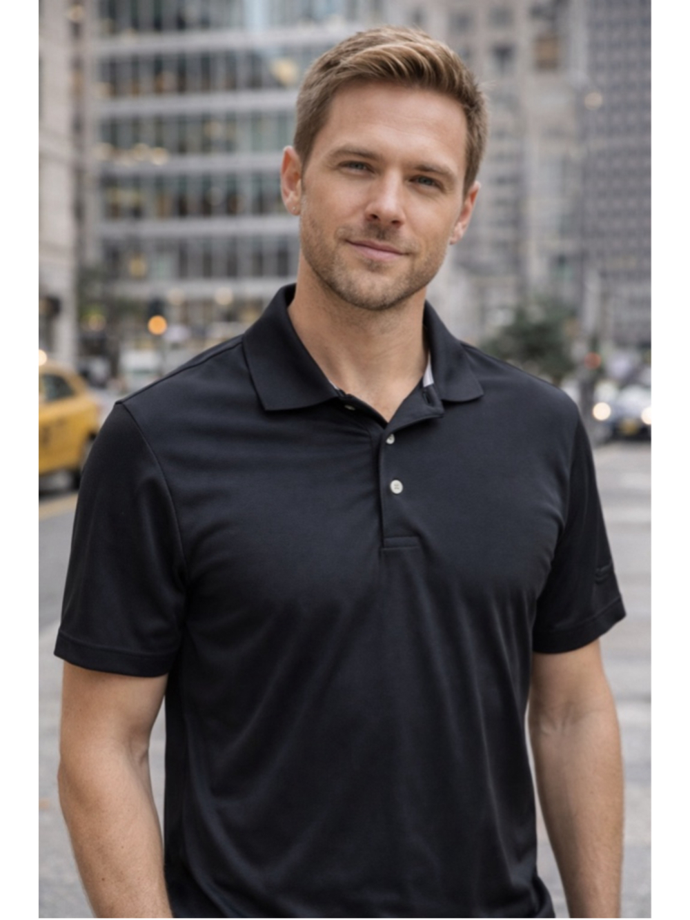Men's PGA Tour Polo Shirt XL Black Short Sleeve Golf Summer
